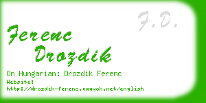 ferenc drozdik business card